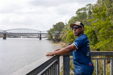 Portrait of a man looking out over the Fitzroy River